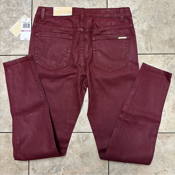 NWTs Michael Kors Izzy Skinny Size 6 Merlot Skinny Jeans - Picture 4 of 5